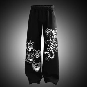 Fashion ksquaree tiger art oversize black sweatpants